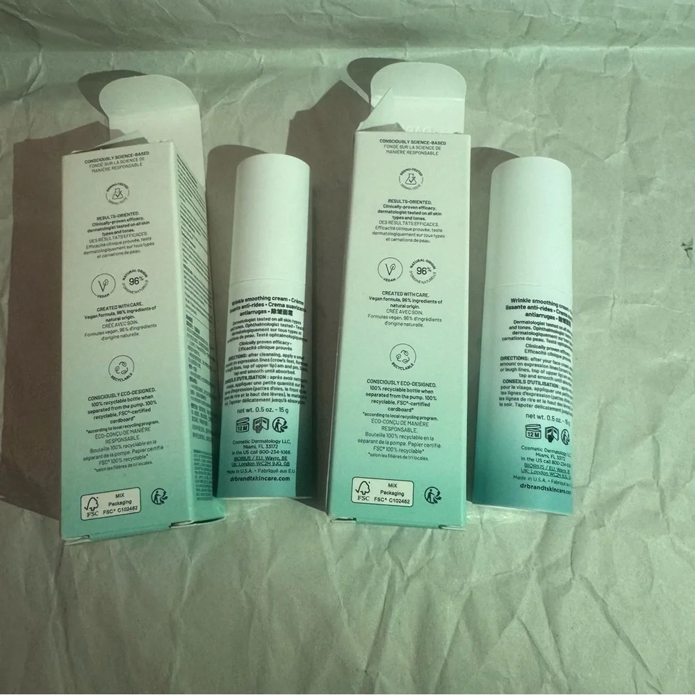 2 x Dr Brandt needles no more wrinkle smoothing cream